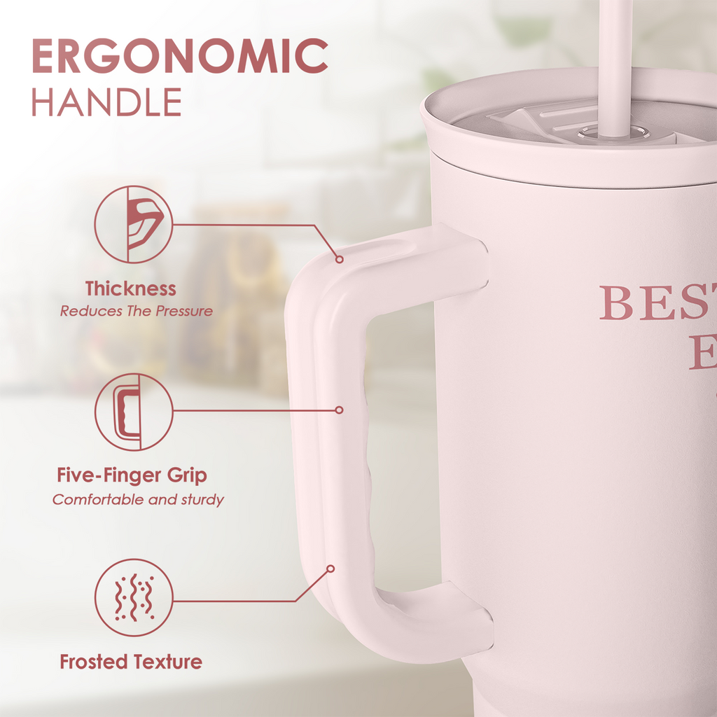 Gift for Aunt - Best Aunt Stainless Steel Tumbler with Handle, Travel Coffee Mug for Moms - Aunts Gifts for Birthday Christmas Mothers Day, 40oz